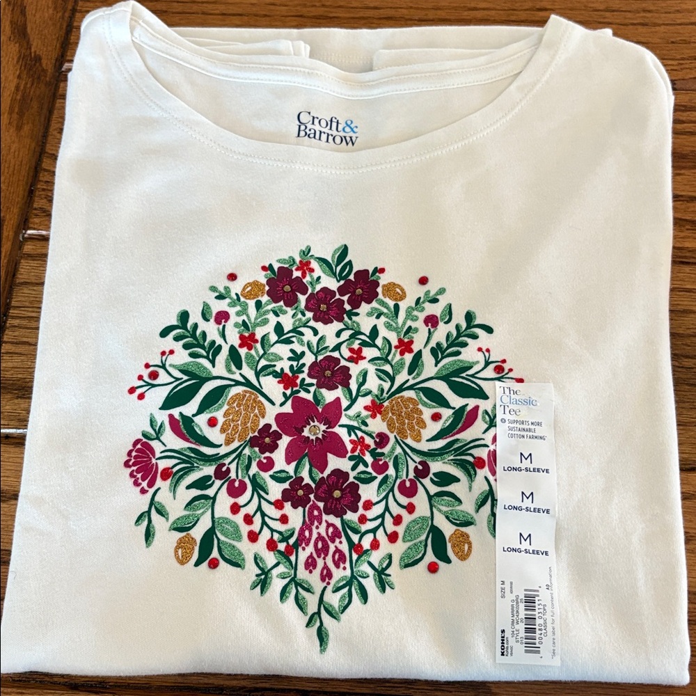 Croft & Barrow Holiday Long Sleeve Tee Shirts Set of 2 - Picture 4 of 12